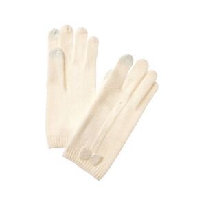 Phenix Bow Touch Tech Cashmere Gloves, White